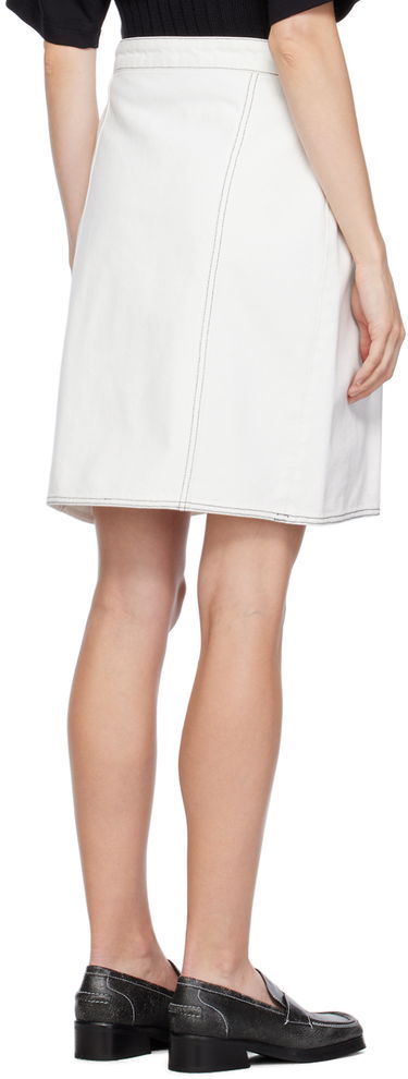 Nederdel We11done We11done Tucked Denim Miniskirt Hvid | WD-DS3-23-380-W-IC, 2