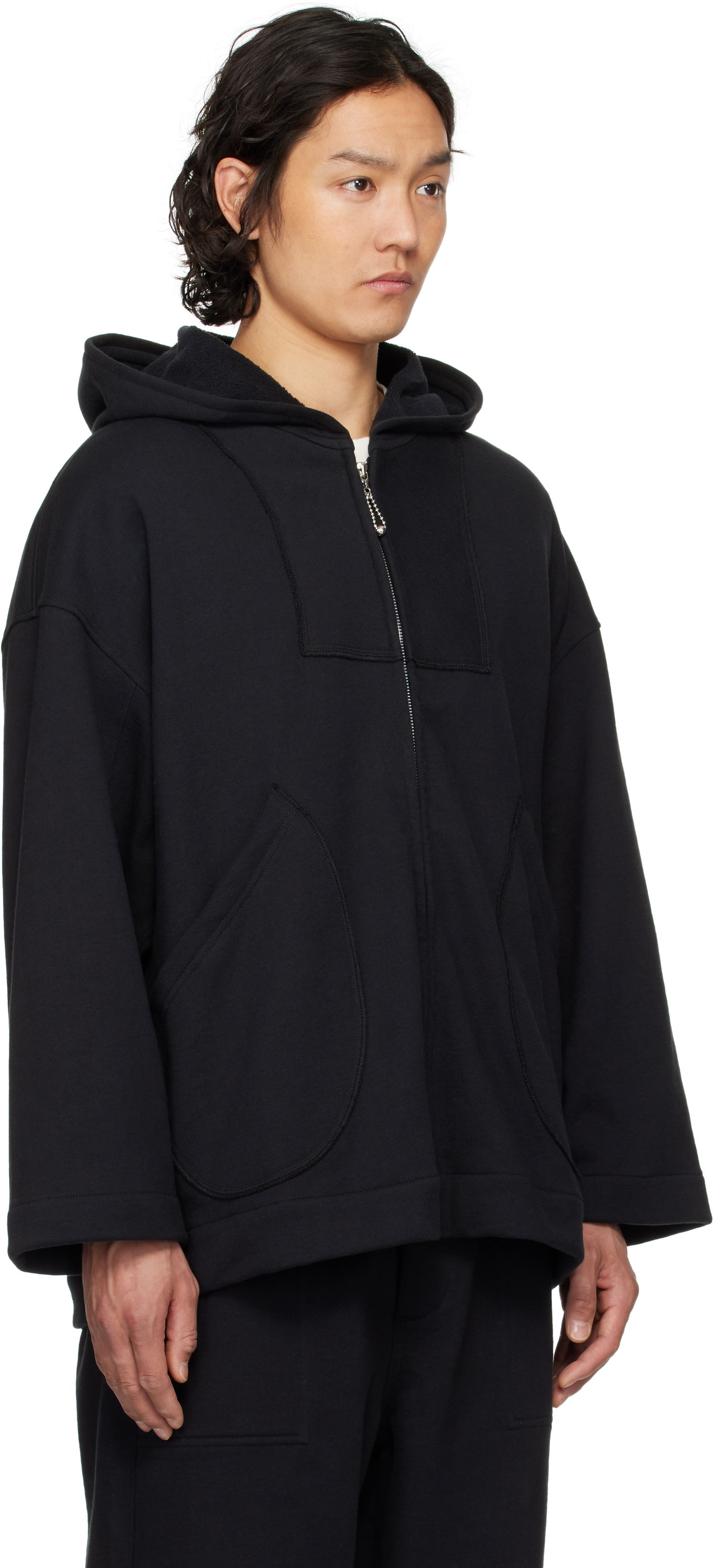 Sweatshirt Bode Bode Sideline Zip-Up Hoodie Sort | MRS25CS054, 1