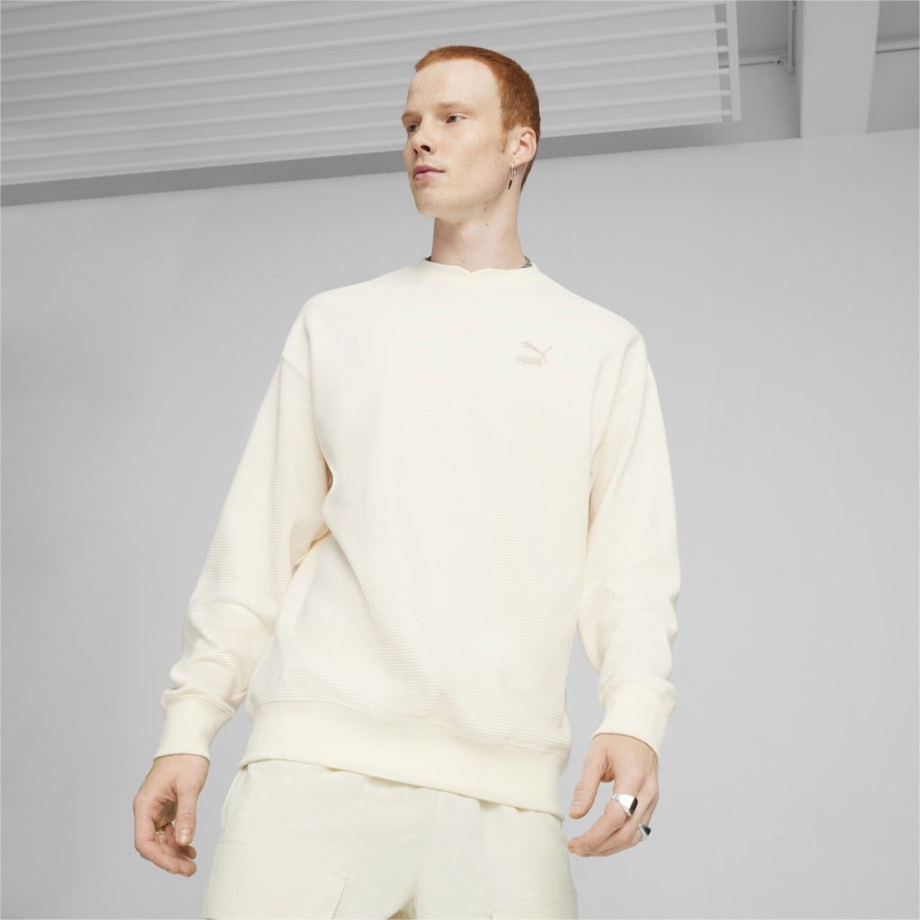 Sweatshirt Puma CLASSICS Waffle Crew M Hvid | 624253-66, 0