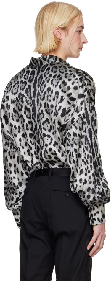 Skjorte Dolce & Gabbana Dolce&Gabbana Super-Oversize Leopard-Print Silk Shirt Hvid | G5MG0TIS1WT, 2