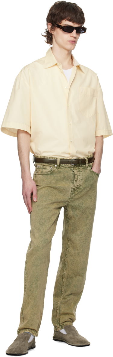 Skjorte AMI AMI Paris Boxy Fit Cotton Short Sleeve Shirt Gul | HSH240.CO0076, 4