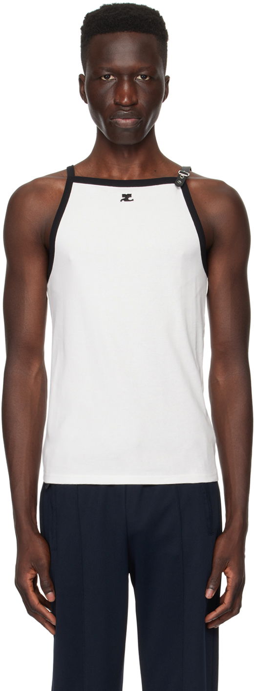 Tanktop Courrèges Courrèges Buckle Detail Tank Hvid | 124JDE068JS0070