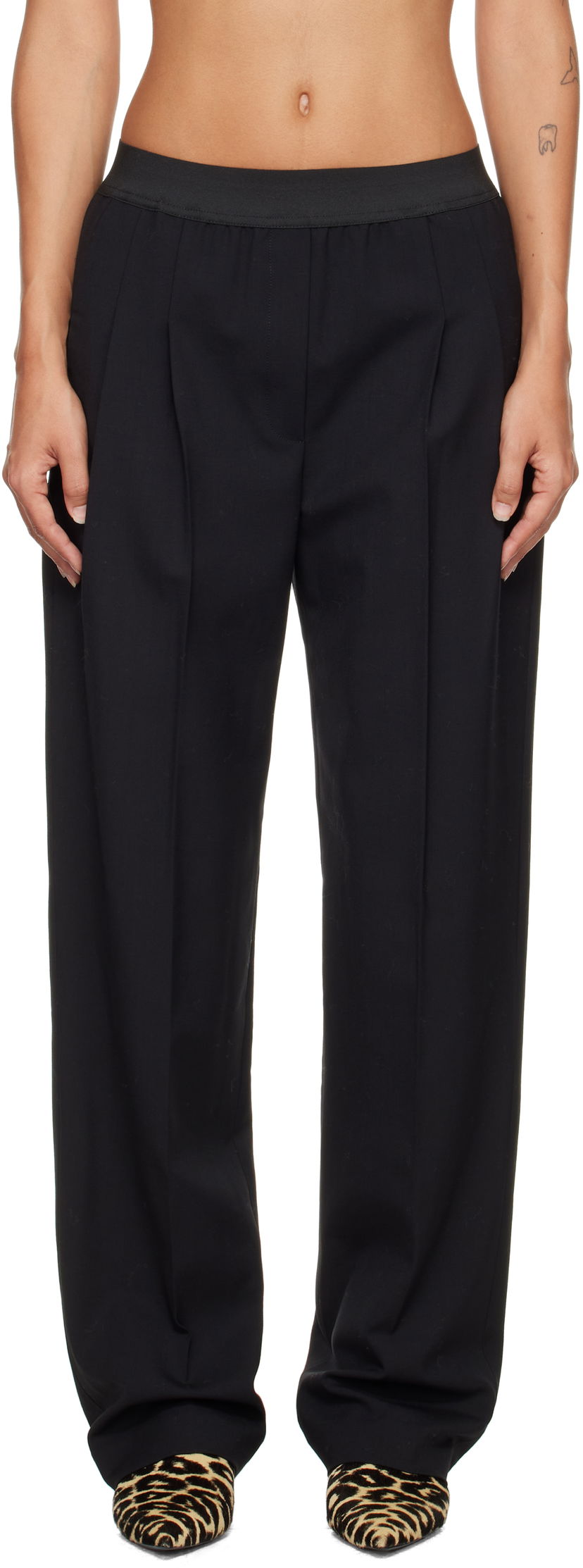 Bukser Loulou de Saison Loulou de Saison Elasticated Waistline Trousers Sort | NIRO