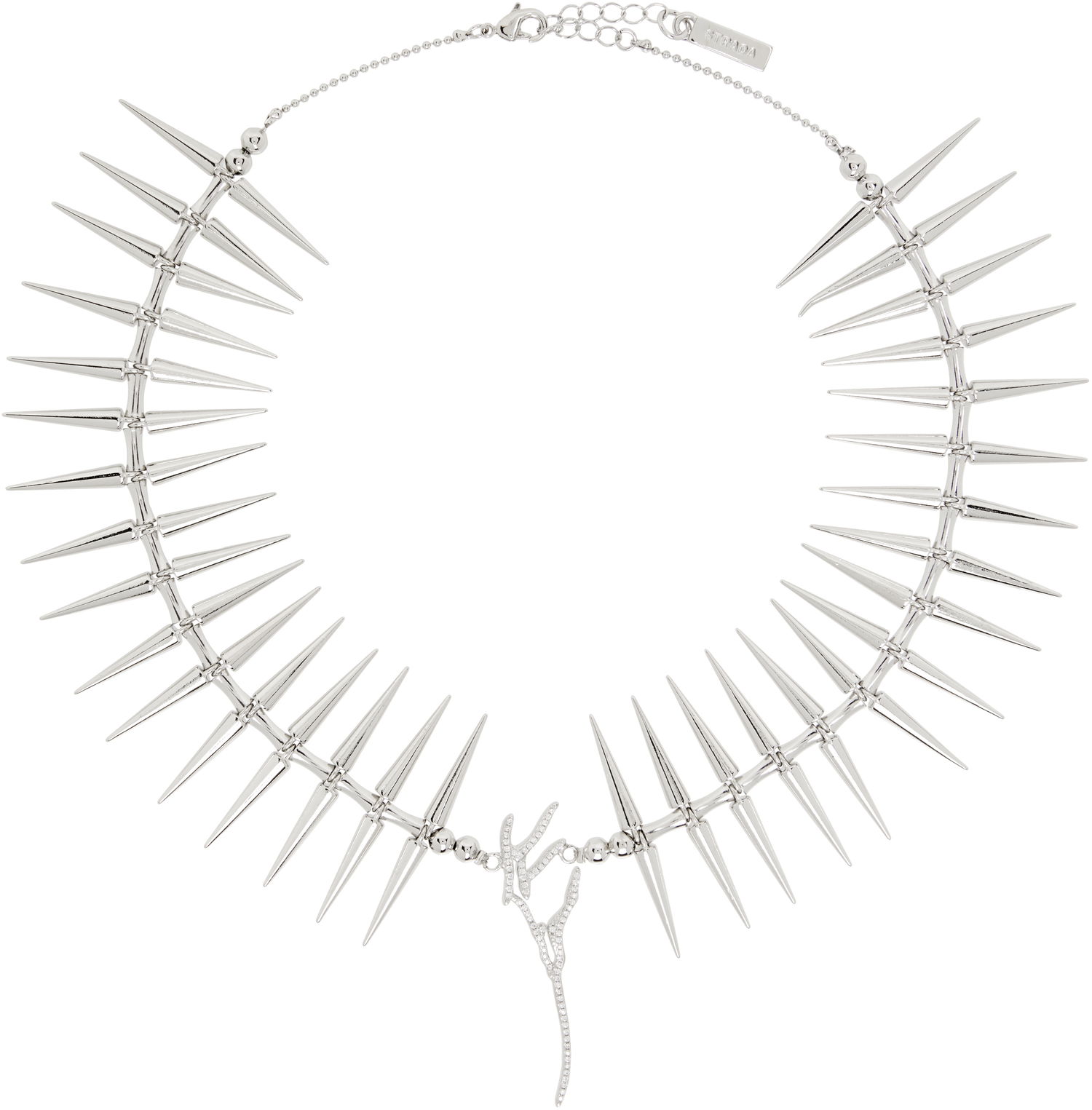 Halskæde Collina Strada Collina Strada Silver Spiky Wing Pendant Necklace Metalisk | XX1097, 0