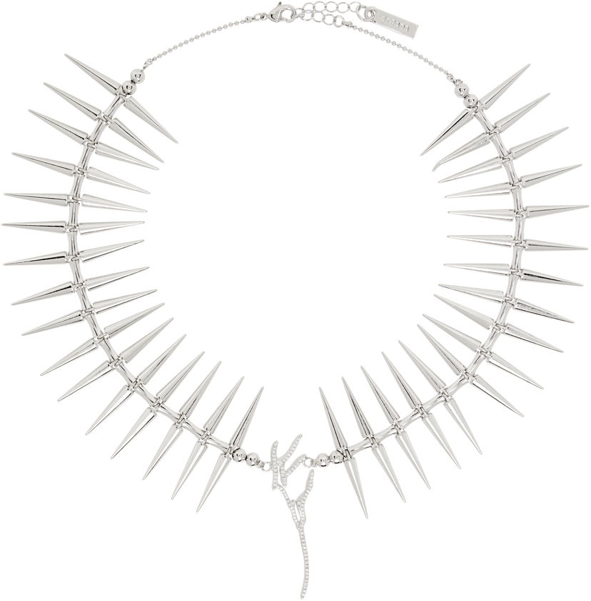 Halskæde Collina Strada Collina Strada Silver Spiky Wing Pendant Necklace Metalisk | XX1097