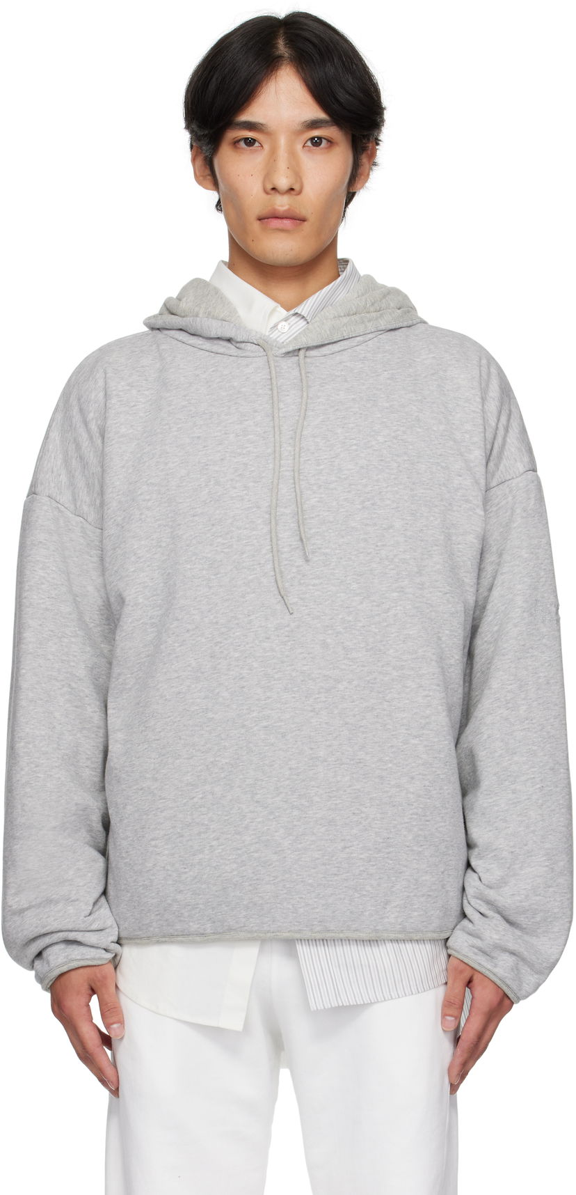 Sweatshirt Maison Margiela MM6 Maison Margiela Drawstring Hoodie Grå | SH0GU0030 M25013