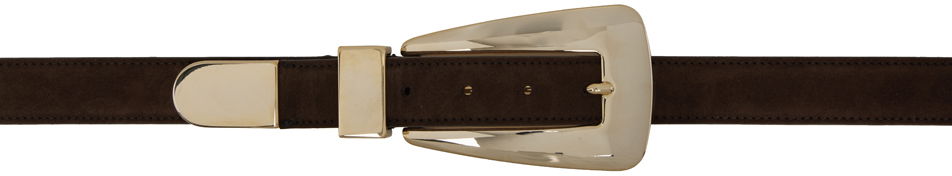 Bælter Khaite Suede Buckle Belt Brun | 9985-726, 0