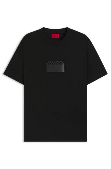 T-shirt BOSS HUGO T-Shirt with Rubber Logo Sort | 50546867