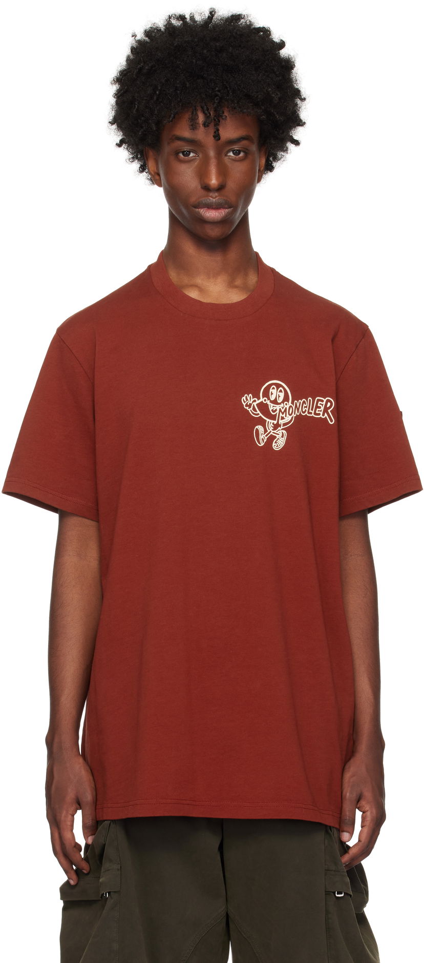 T-shirt Moncler Moncler Printed T-Shirt Rød | J20918C0005083927