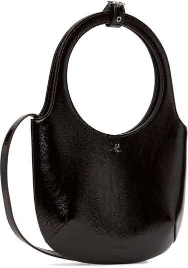 Skuldertaske Courrèges Courrèges Holy Naplack Leather Shoulder Bag Sort | 325GSA102CR0043, 1