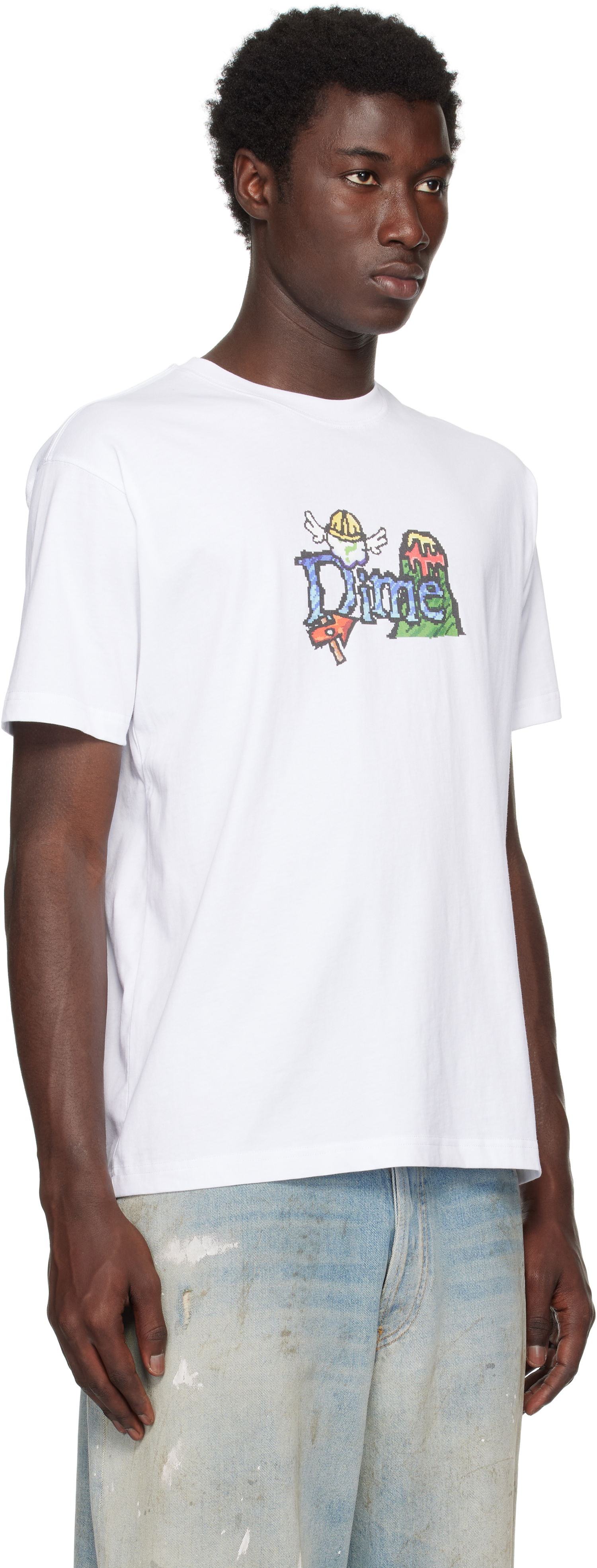 T-shirt Dime Classic Fuzzy Graphic T-Shirt Hvid | DIMESU2550WHT, 1