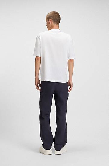 Cargo bukser BOSS Relaxed Fit Ripstop Cargo Trousers Mørkeblå | 50545643, 1
