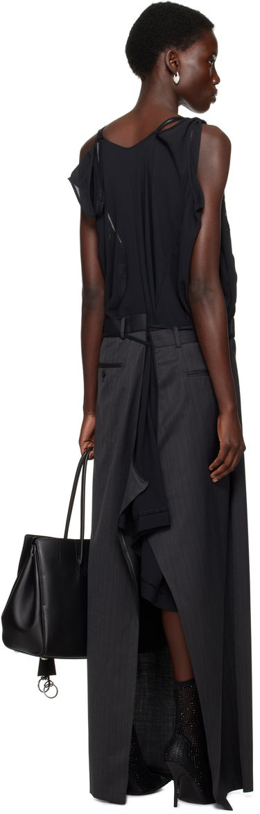 Nederdel Balenciaga Balenciaga Patched Slip Maxi Dress Sort | 814348 TLO32, 2
