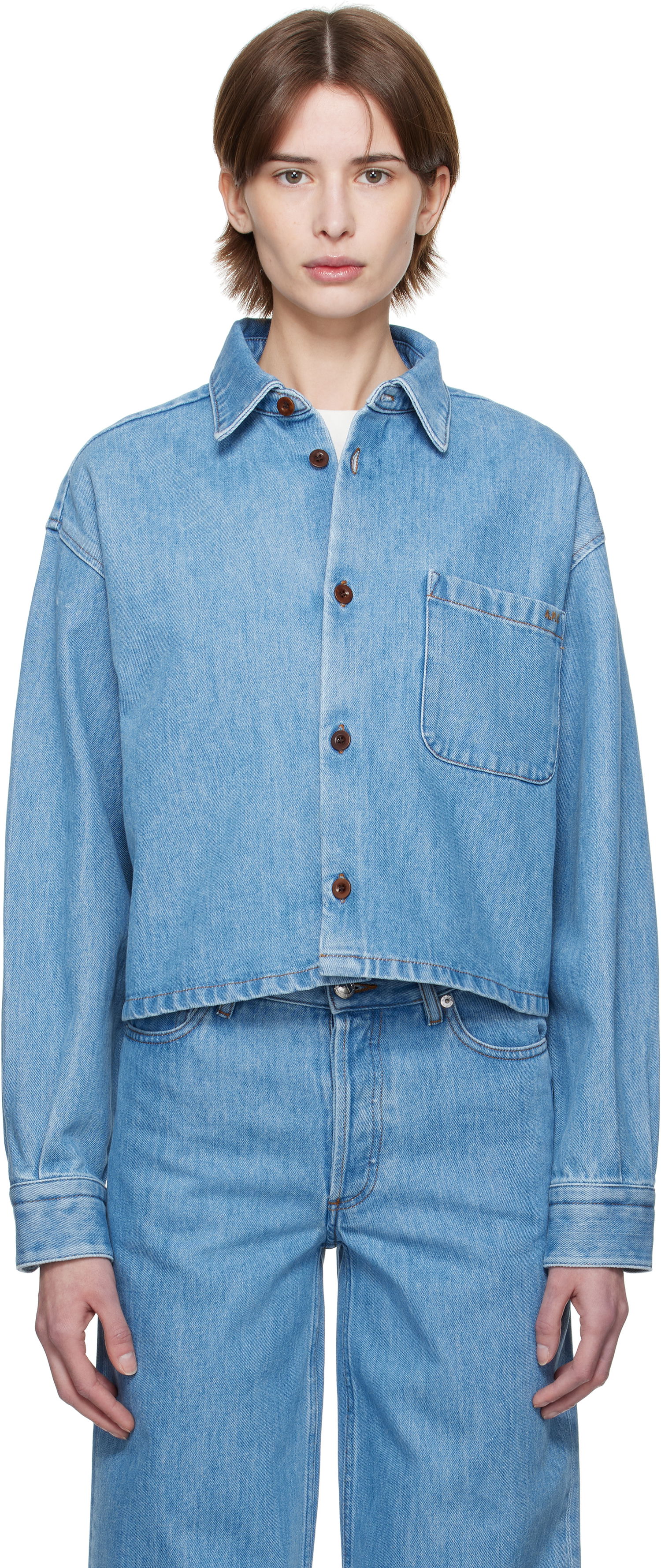 Skjorte A.P.C. A.P.C. Samantha Denim Overshirt Blå | COHEQ-F02895, 0