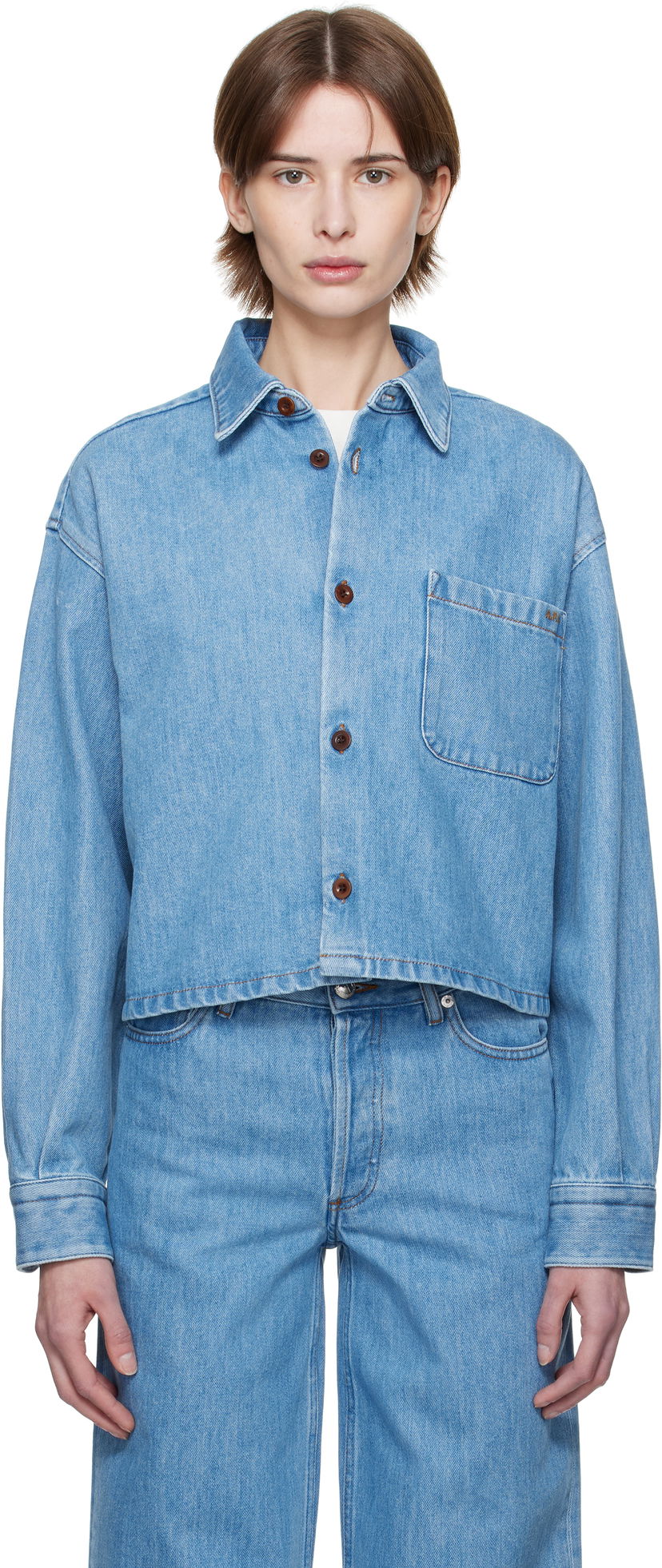 Skjorte A.P.C. A.P.C. Samantha Denim Overshirt Blå | COHEQ-F02895