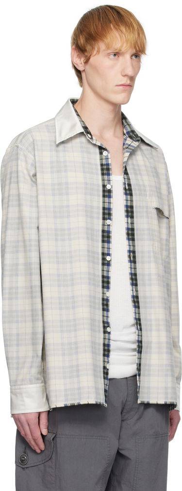 Skjorte Maison Margiela MM6 Maison Margiela Checkered Placket Shirt Hvid | SH2DT0016 M35444, 1
