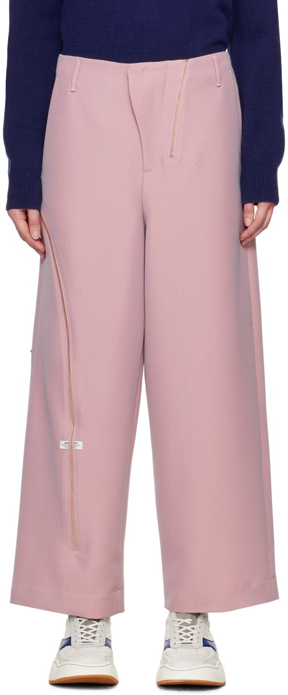 Bukser ADER ERROR Wide Leg Zip Detail Trousers Lyserød | BN01SSBT0110PK