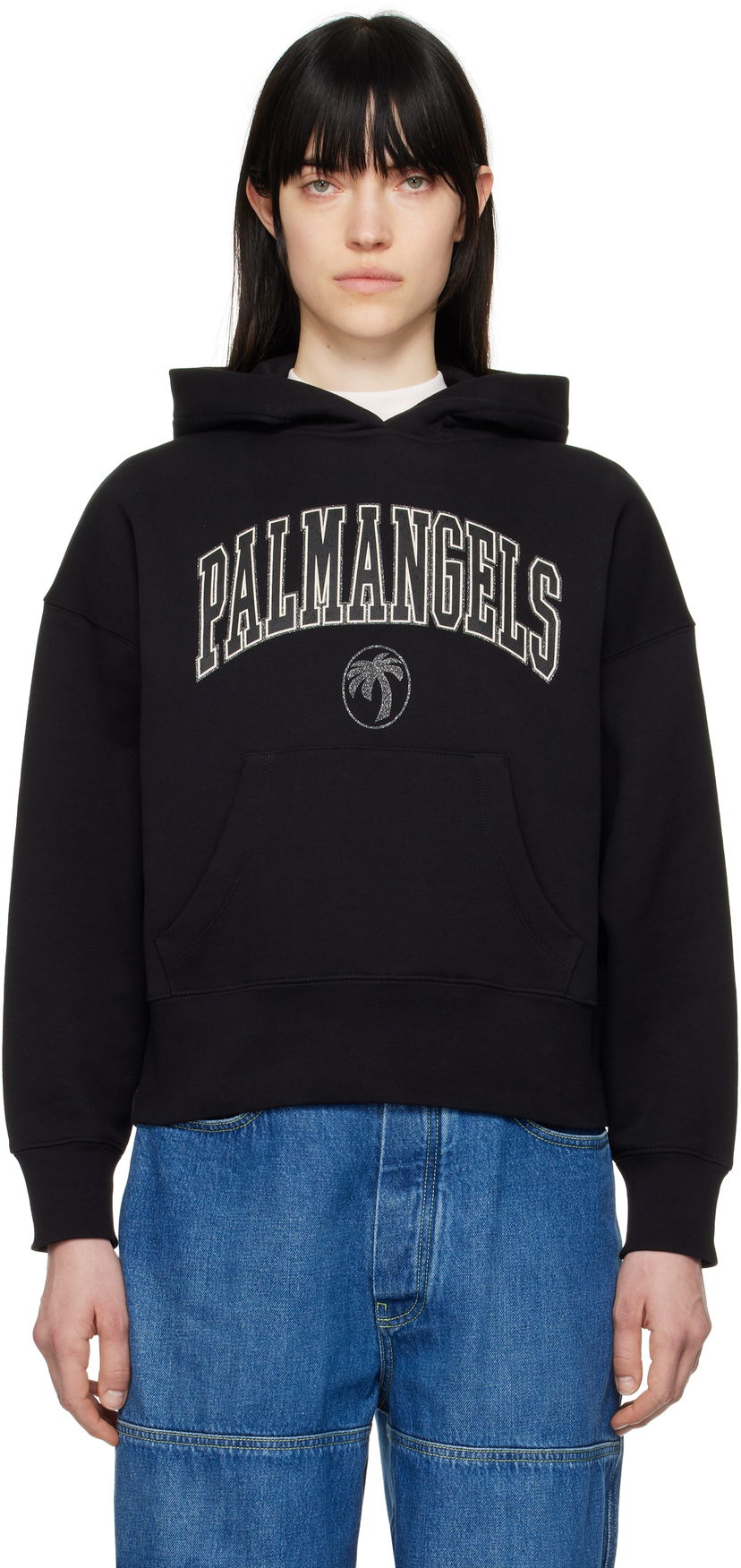 Sweatshirt Palm Angels Palm Angels College Hoodie Sort | PWBB023S25FLE001100B