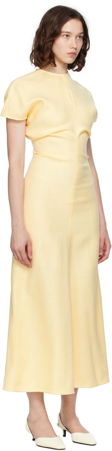 Kjole TOTEME TOTEME Slouch Waist Basketweave Midi Dress Sort | 253-WRD1103-FB0461, 4