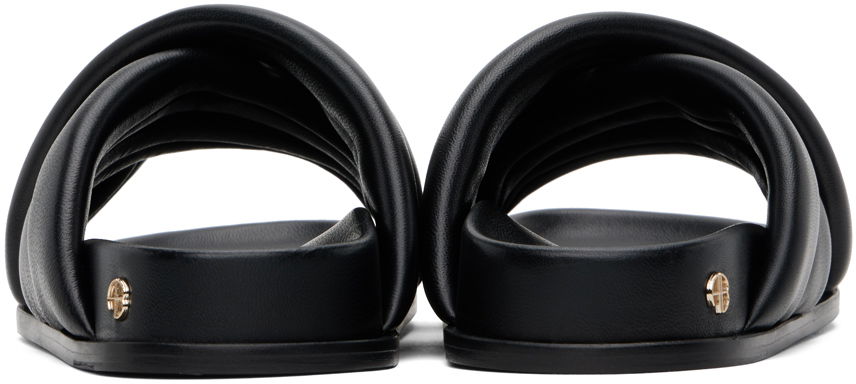Sneakers og sko Anine Bing Lizzie Padded Leather Slides Sort | A-14-4028-007, 1