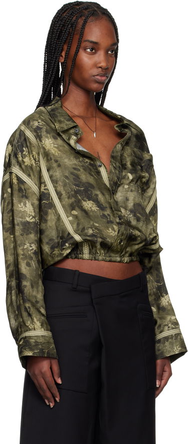 Skjorte R13 R13 Taped Crossover Cropped Shirt Grøn | R13WR378-R463B, 1