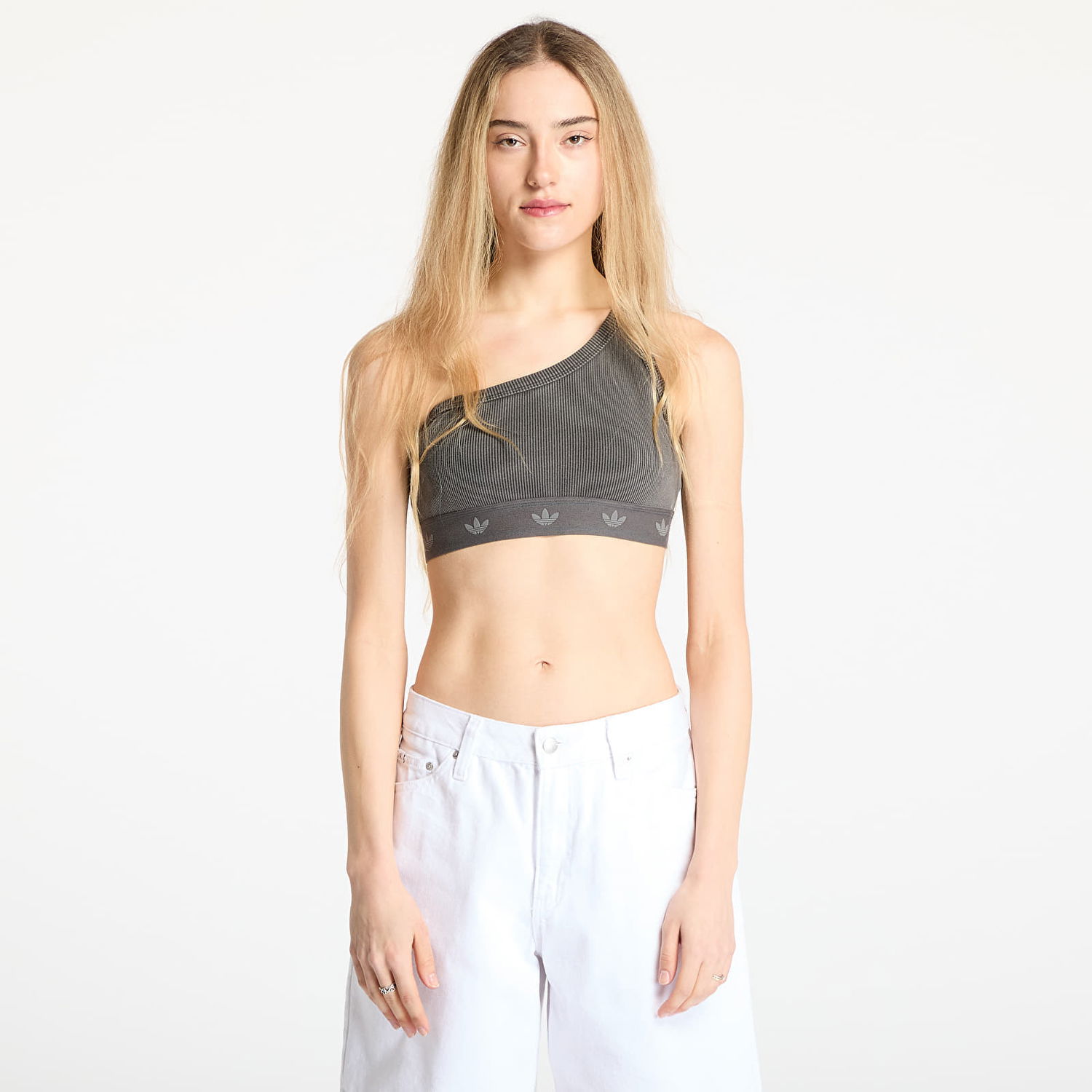 Bh adidas Originals Ribbed One Shoulder Top Grå | JC7558, 0