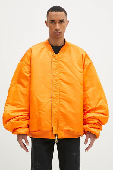 Bomberjakke VETEMENTS VETEMENTS Oversized Leather Bomber Jacket Sort | UA66JA200B, 1