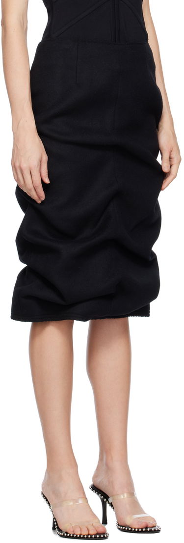 Nederdel We11done We11done Tucked Midi Skirt Sort | WD-SK3-23-211-W-BK, 1