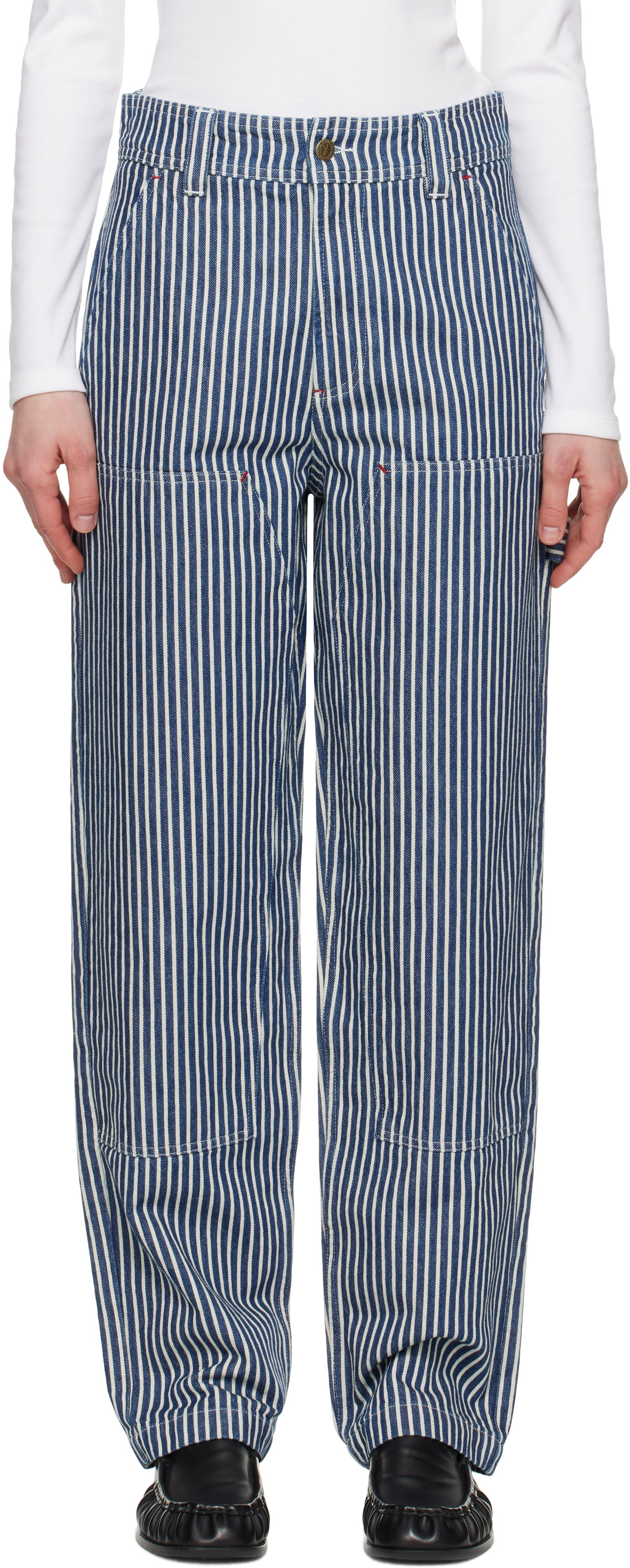 Bukser A.P.C. A.P.C. Gustav Striped Jeans Blå | COHHG-M08484, 0