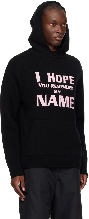 Sweatshirt We11done We11done 'I Hope You Remember My Name' Graphic Print Hoodie Sort | WD-KT2-24-616-U-BK, 1