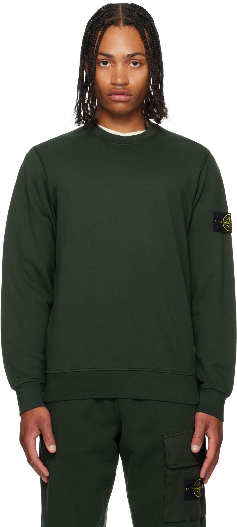 Sweatshirt Stone Island Organic Cotton Fleece Sweatshirt Grøn | K2S15 6100060 S0051