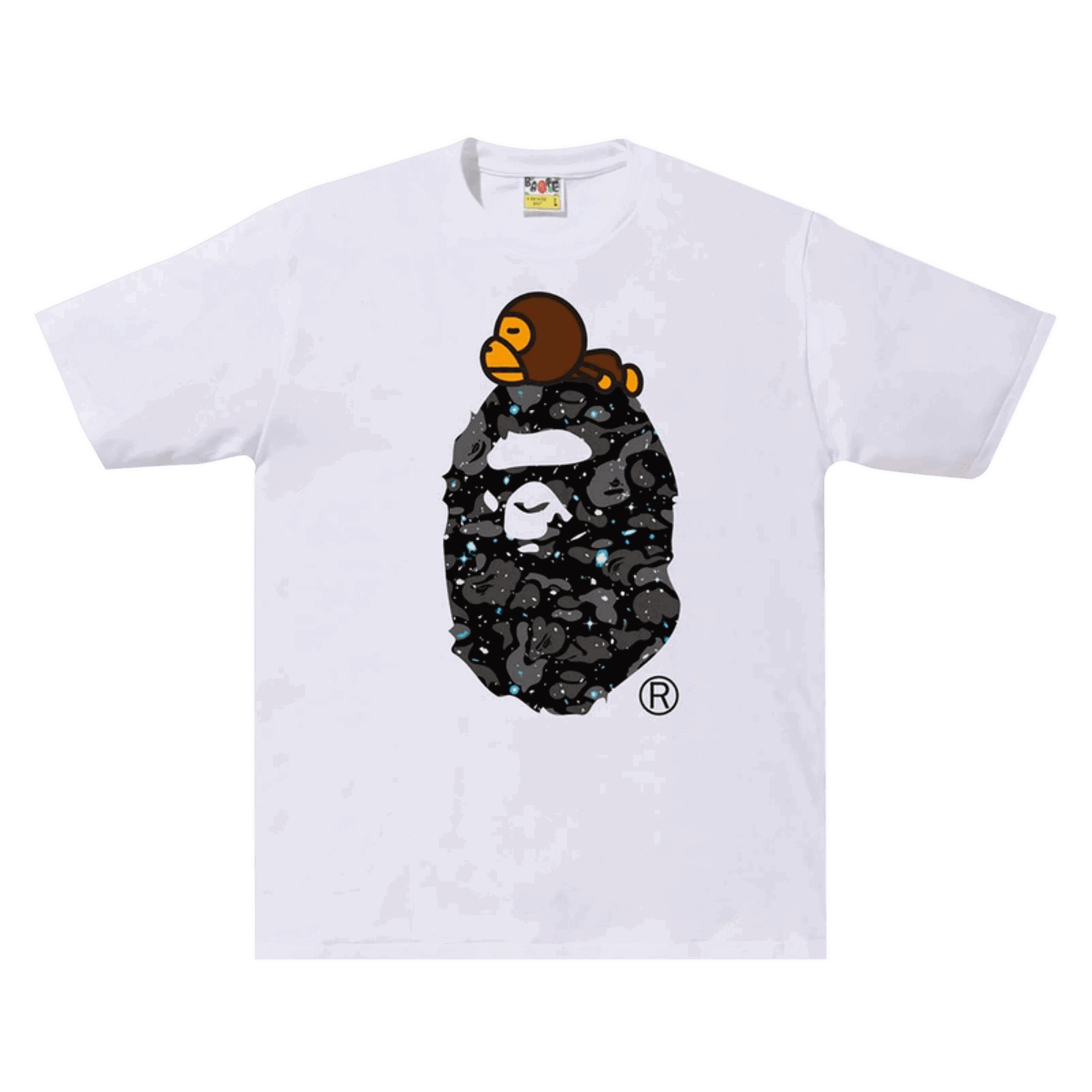 T-shirt BAPE Space Camo Milo On Big Ape Tee Hvid | 2F30 110 008 WHITE, 0