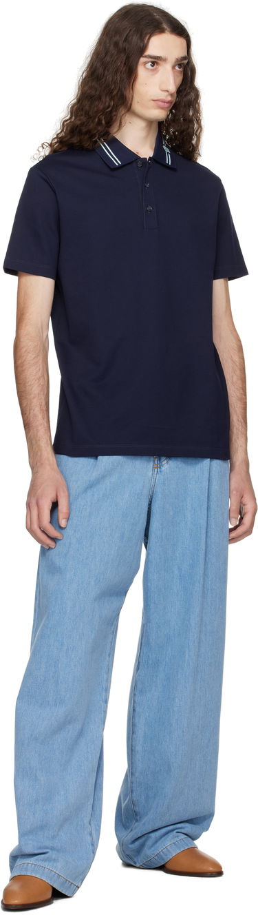Polo skjorte Versace Versace Embroidered Medusa Polo Mørkeblå | 1013906_1A13463, 3