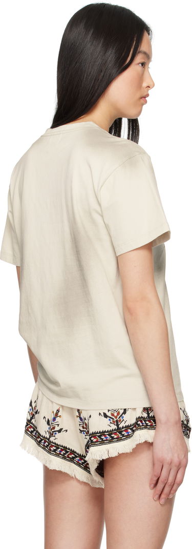 T-shirt Isabel Marant Étoile Isabel Marant Etoile Zaof Graphic T-Shirt Beige | TS0036FA-C1N08E, 2