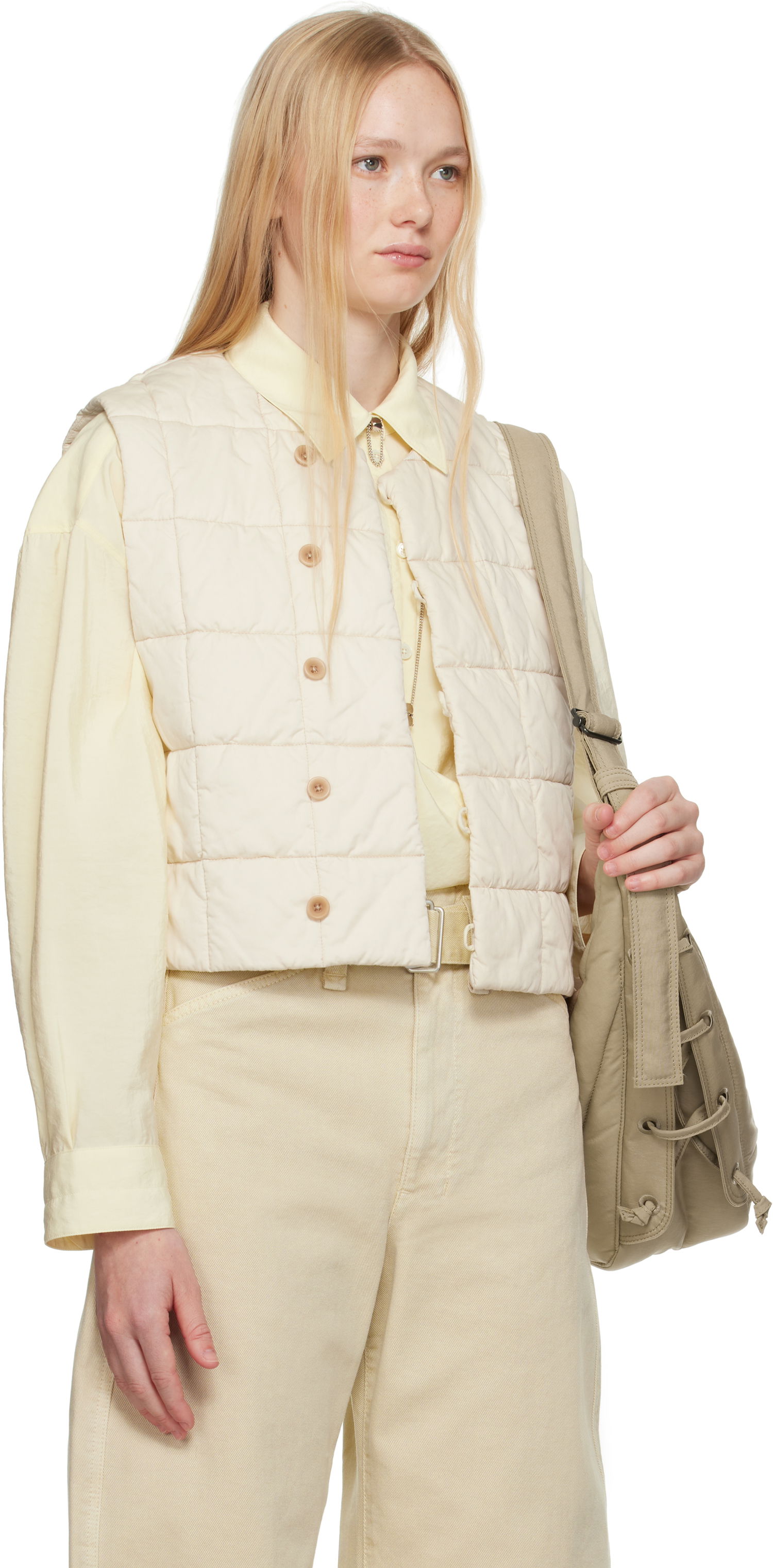 Vest LEMAIRE Lemaire Wadded Vest Beige | OW1032 LF1207, 1