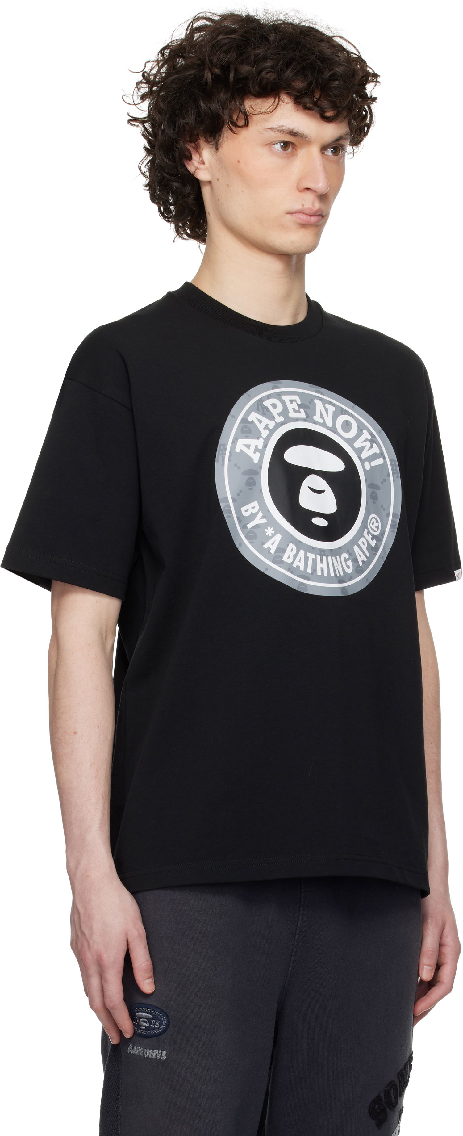 T-shirt AAPE by A Bathing Ape AAPE by A Bathing Ape Basic T-Shirt Sort | AAPTEM1638XXNBKX, 1