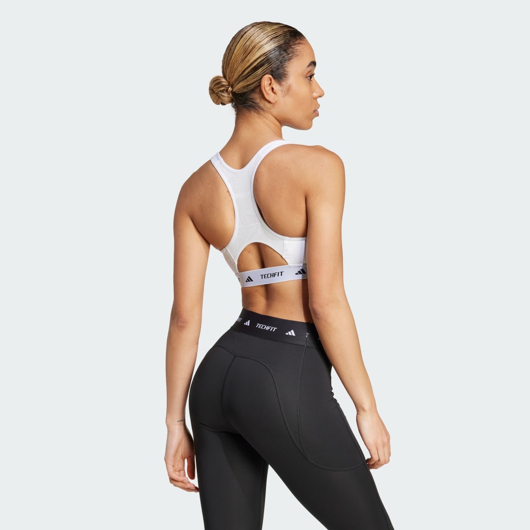 Bh adidas Performance TECHFIT Medium Support Elastic Sports Bra Hvid | JG3961, 1