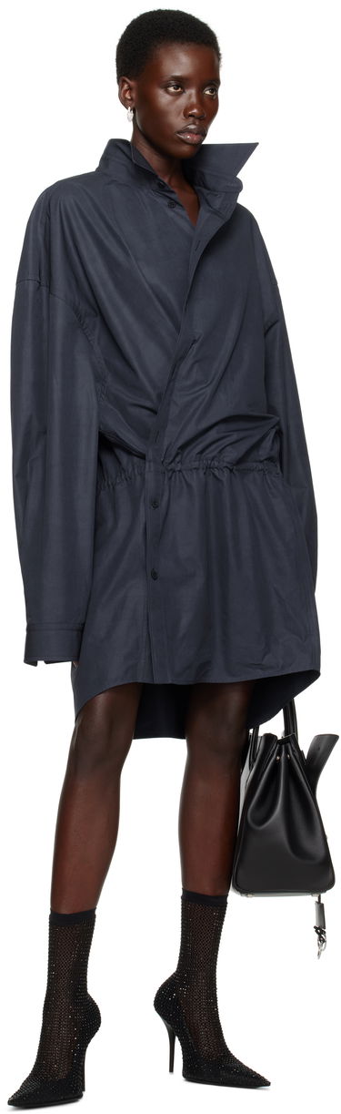 Kjole Balenciaga Balenciaga Shirt Mini Dress Mørkeblå | 814136 TRM17, 3