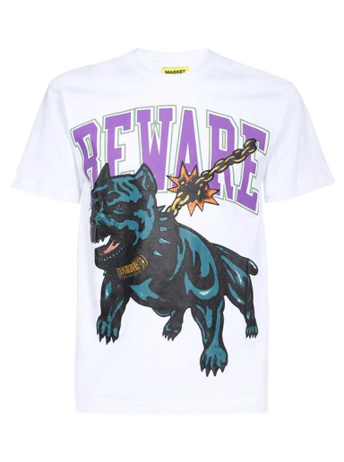T-shirt MARKET Beware Dog Washed Tee Hvid | 399001086-2
