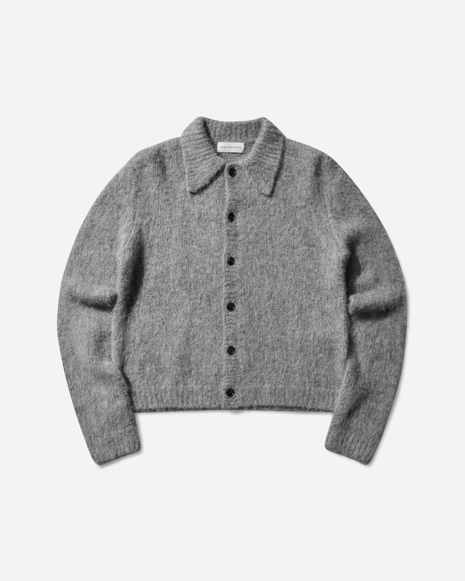 Sweater Dries Van Noten Cropped Wool Cardigan Grå | 252-021225-2709 804, 1
