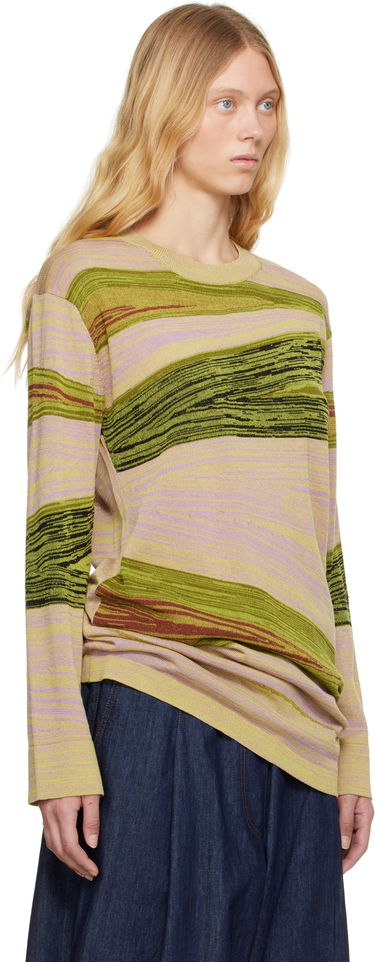 Sweater Dries Van Noten Dries Van Noten Striped Knit Sweater Grøn | 251-011248-1716, 1