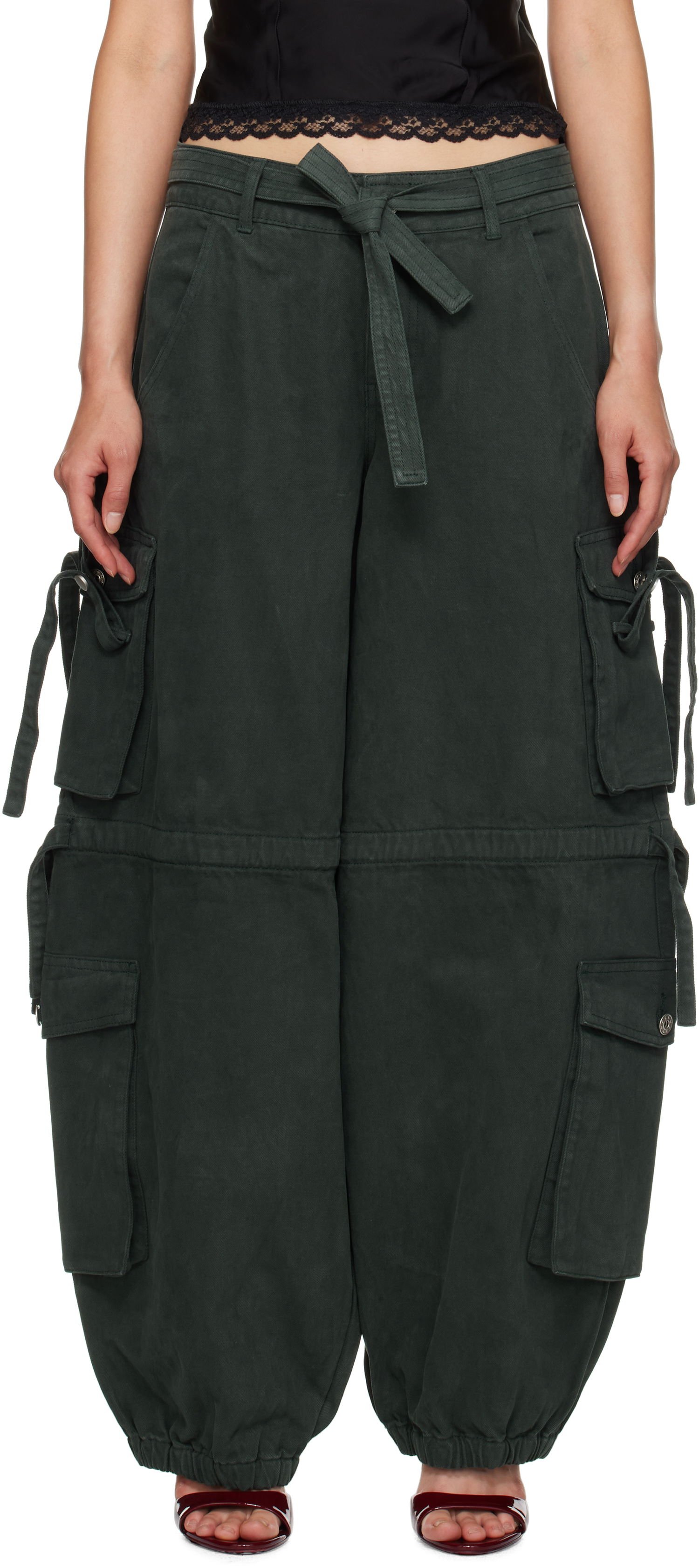Cargo bukser GUIZIO Guizio Anais Cargo Pants Grøn | F24203W100, 0