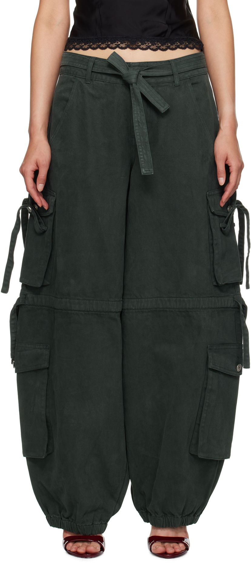 Cargo bukser GUIZIO Guizio Anais Cargo Pants Grøn | F24203W100