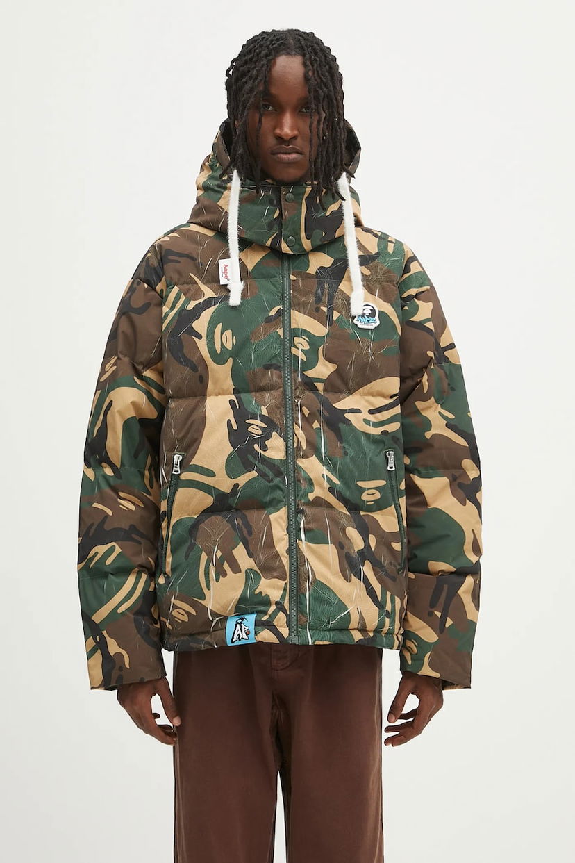 Puffer jakke AAPE by A Bathing Ape AAPE Main Down Jacket Grøn | AAPDNM7665XAN