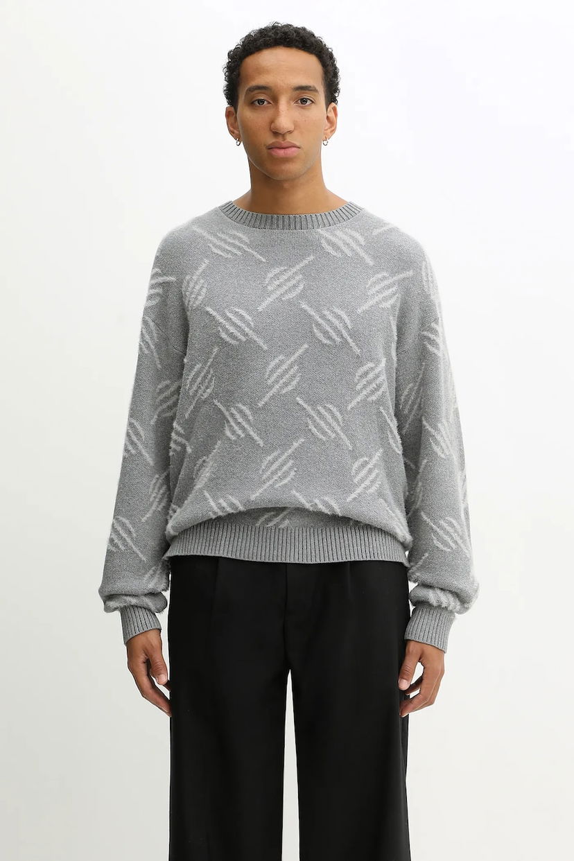 Sweater DAILY PAPER Sweater Tevin Monogram Knit Grå | 2521120