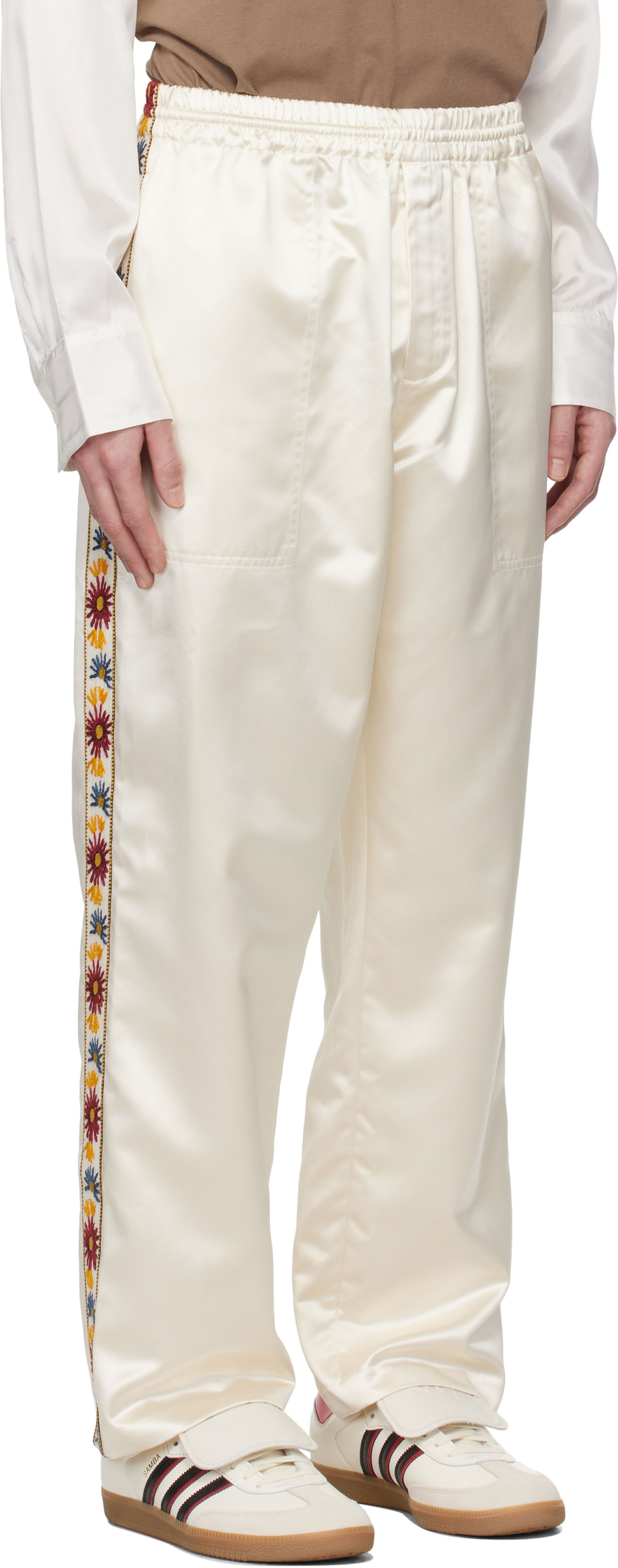 Joggingbukser Bode Bode Candyfloss Satin Track Pants Hvid | MRS25BT010, 1