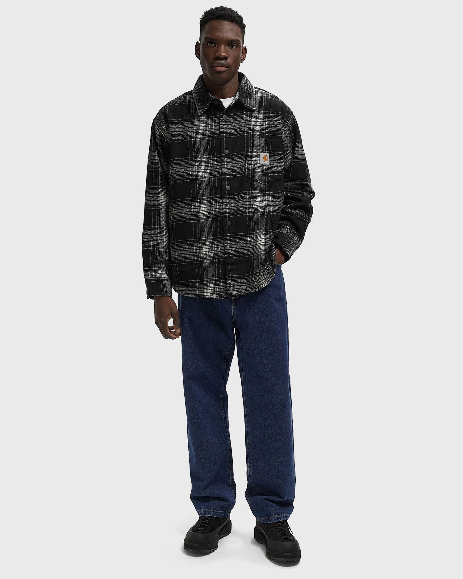 Skjorte Carhartt WIP Brennan Plaid Shirt Jac Sort | I035324-34J.XX, 1