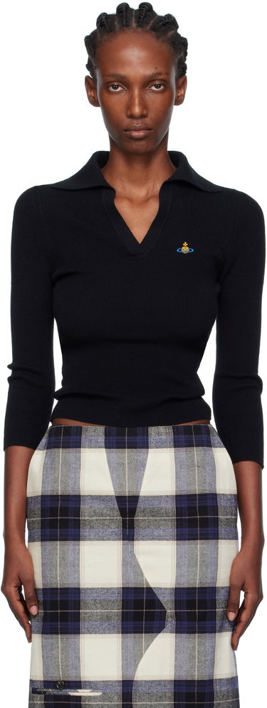 Polo skjorte Vivienne Westwood Vivienne Westwood Marina Knit Polo Sort | 18030040-Y001V-, 0