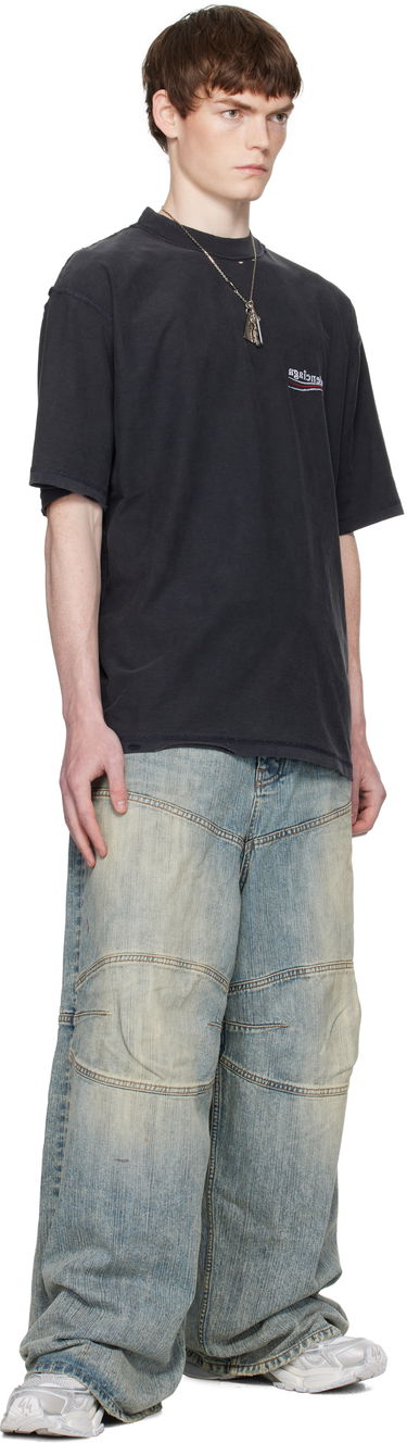 T-shirt Balenciaga Balenciaga Political Campaign Inside-Out T-Shirt Sort | 830247TSVF39668, 3