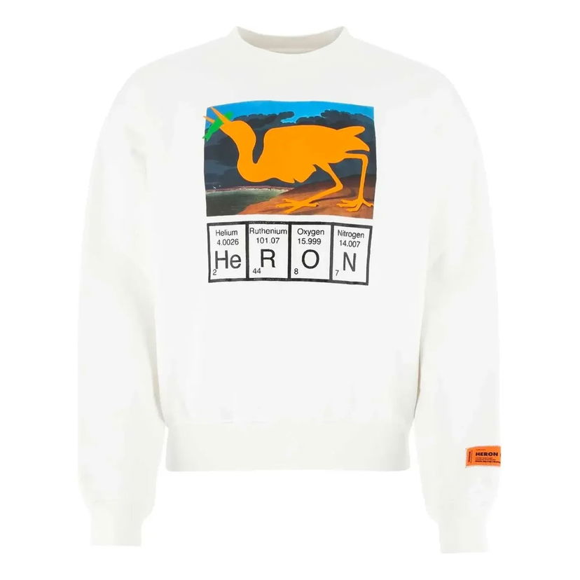 Sweatshirt HERON PRESTON Heron Preston Periodic Table Print Sweatshirt Hvid | HMBA016S21JER0010120
